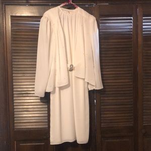 Mother-of-the-Bride sheath, flowing jacket & belt
